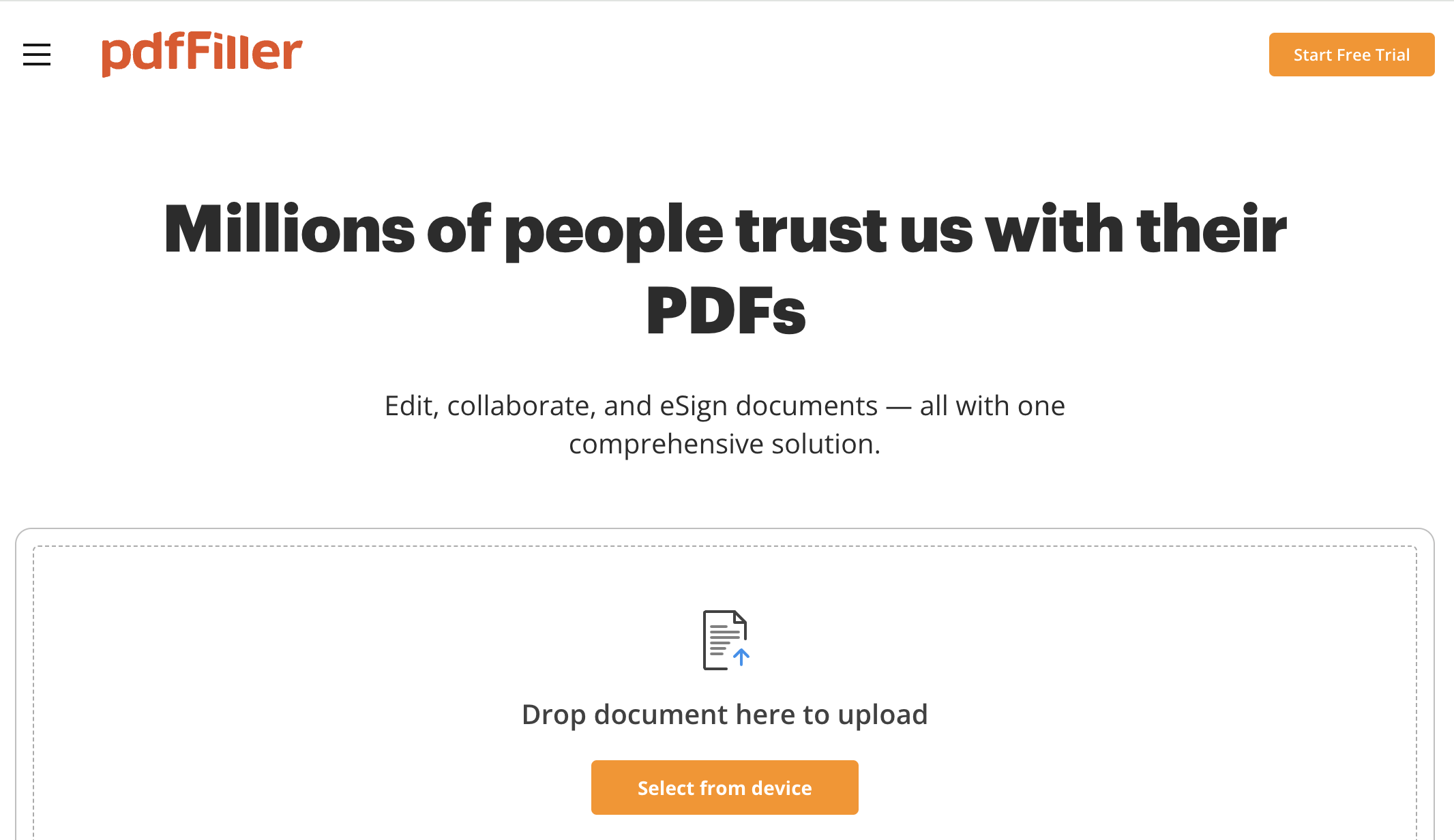 PDFFiller PDF Review 2025 interface