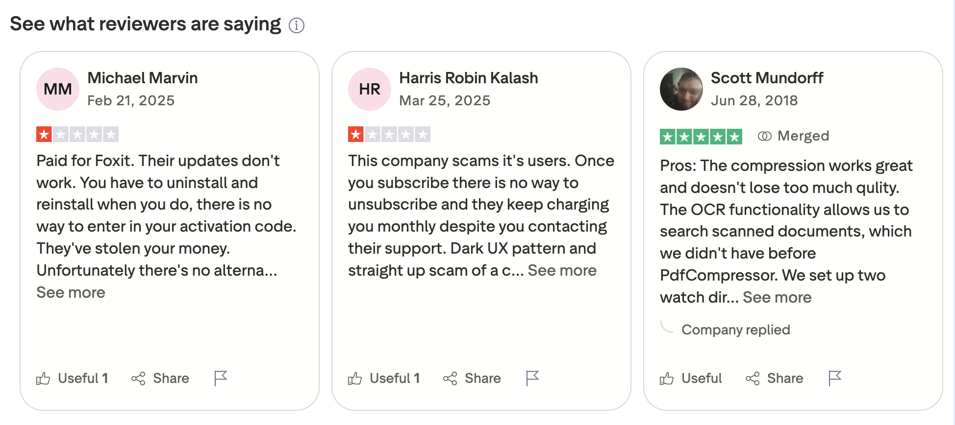 Foxit user reviews and ratings