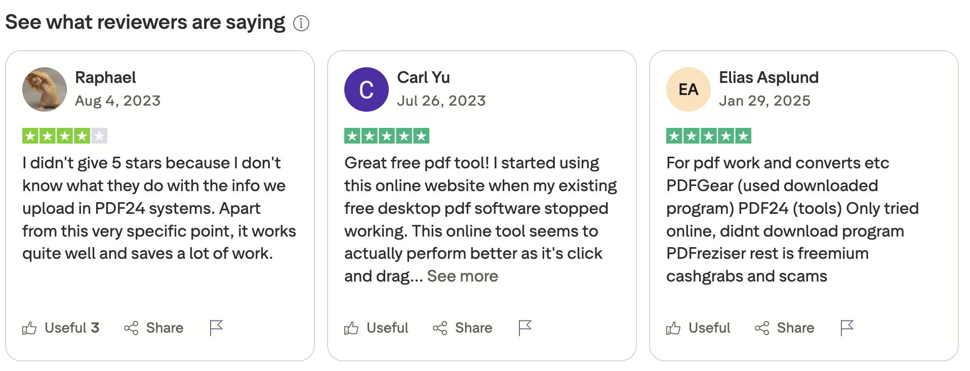 PDF24 user reviews and ratings