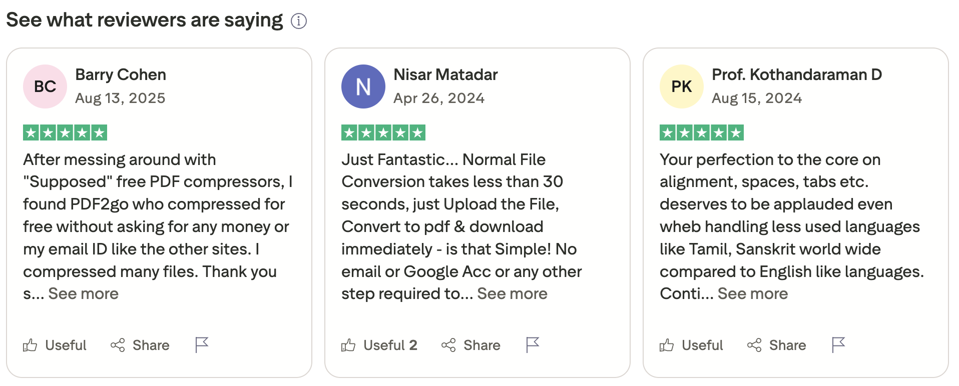 PDF2Go user reviews and ratings