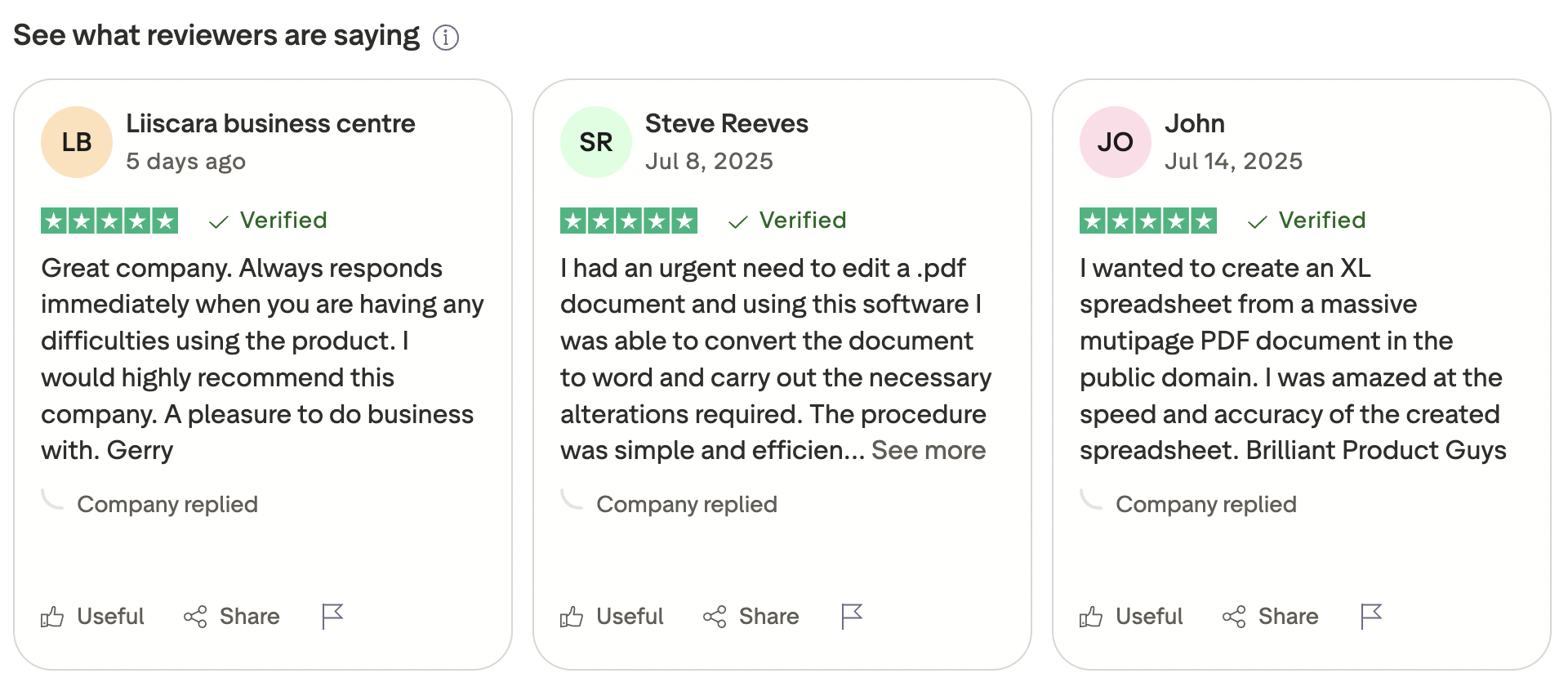 PDFLeader user reviews and ratings